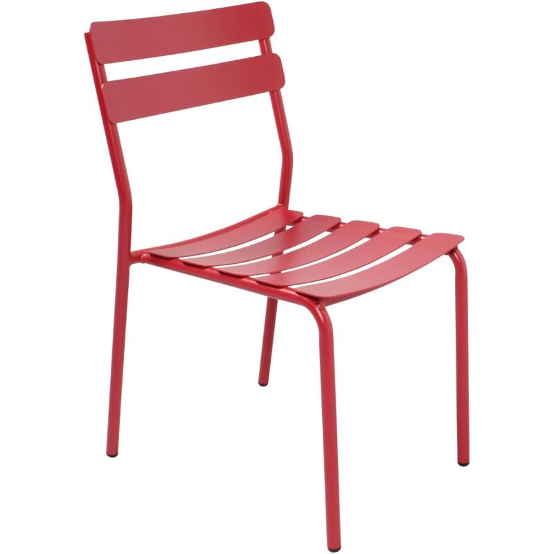 Oviala - Chaise de jardin en aluminium rouge foncé - Rouge foncé