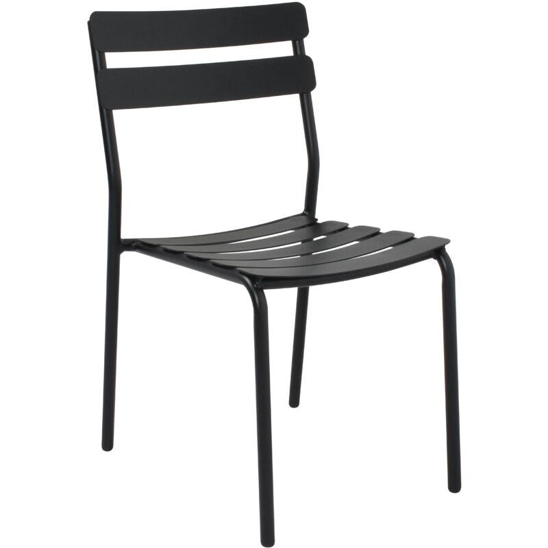 Oviala - Chaise de jardin en aluminium noire - Noir