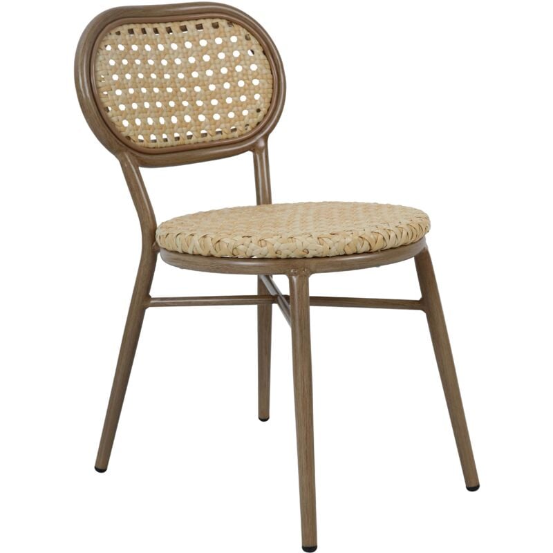Chaise de terrasse en aluminium et rotin synthétique