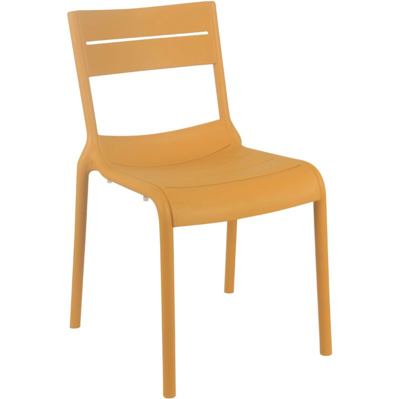 Chaise de terrasse en plastique jaune clair