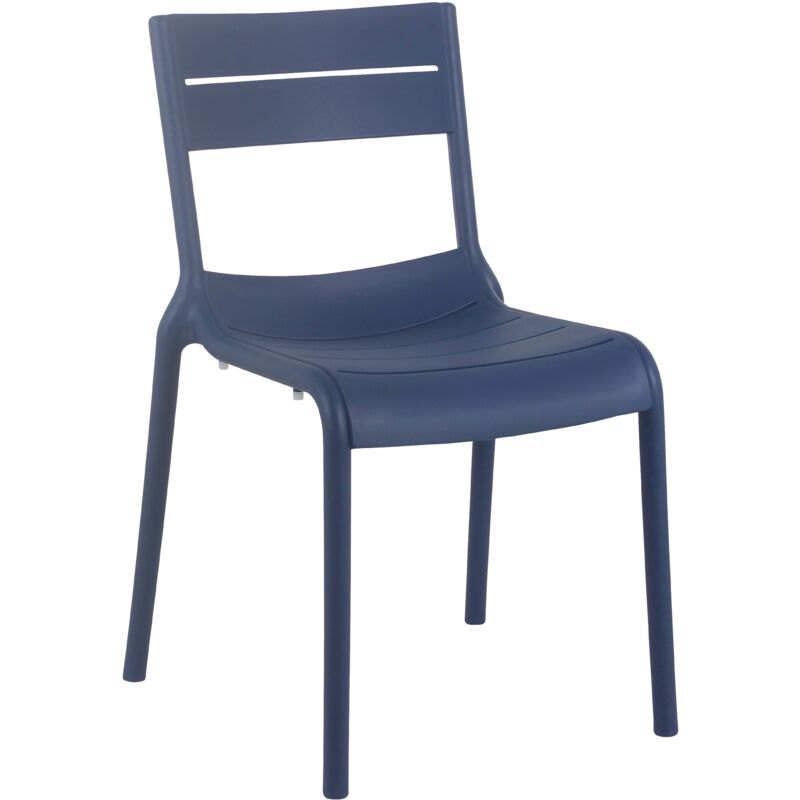 Chaise de terrasse en plastique bleu pacific