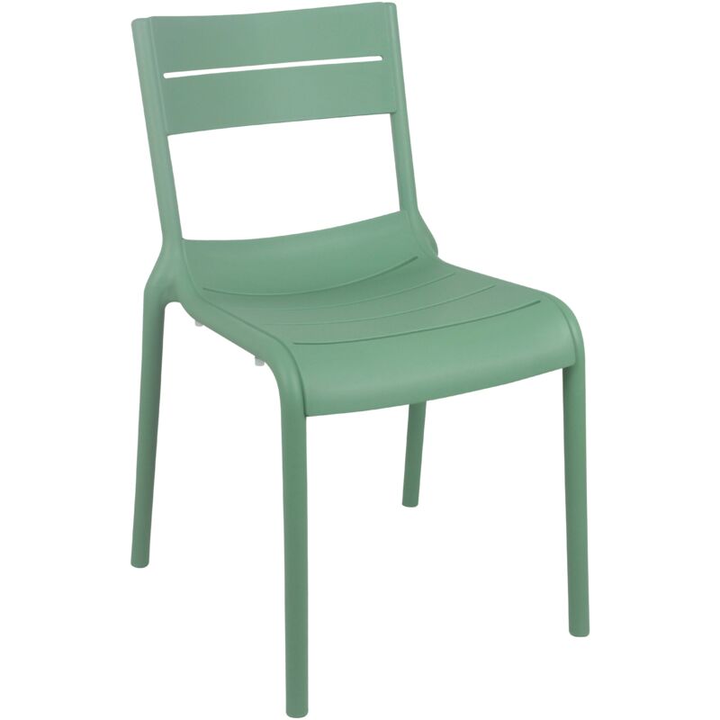 Chaise verte sauge de terrasse en plastique