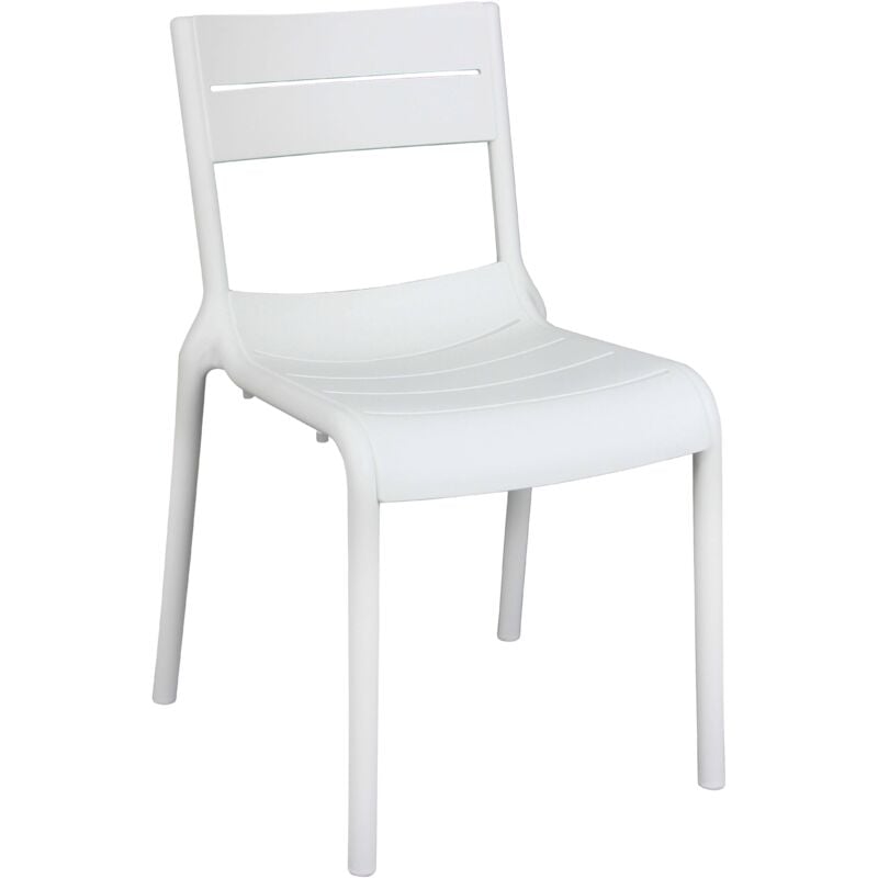 Chaise blanche de terrasse en plastique