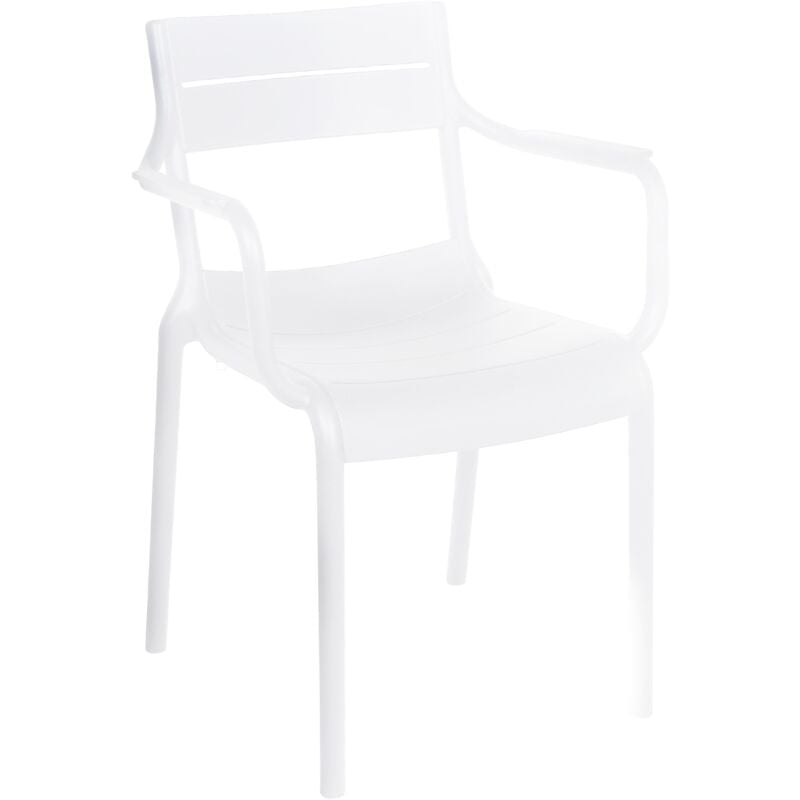Fauteuil blanc de terrasse en plastique