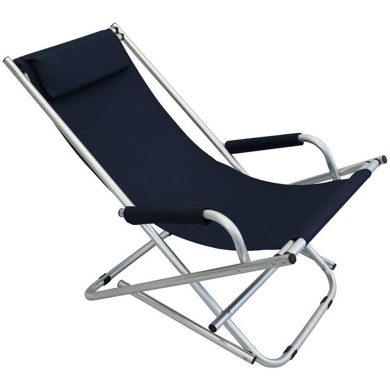 Playaness - Chaise de terrasse pliante de plage en aluminium avec appui et accoudoirs de stadera