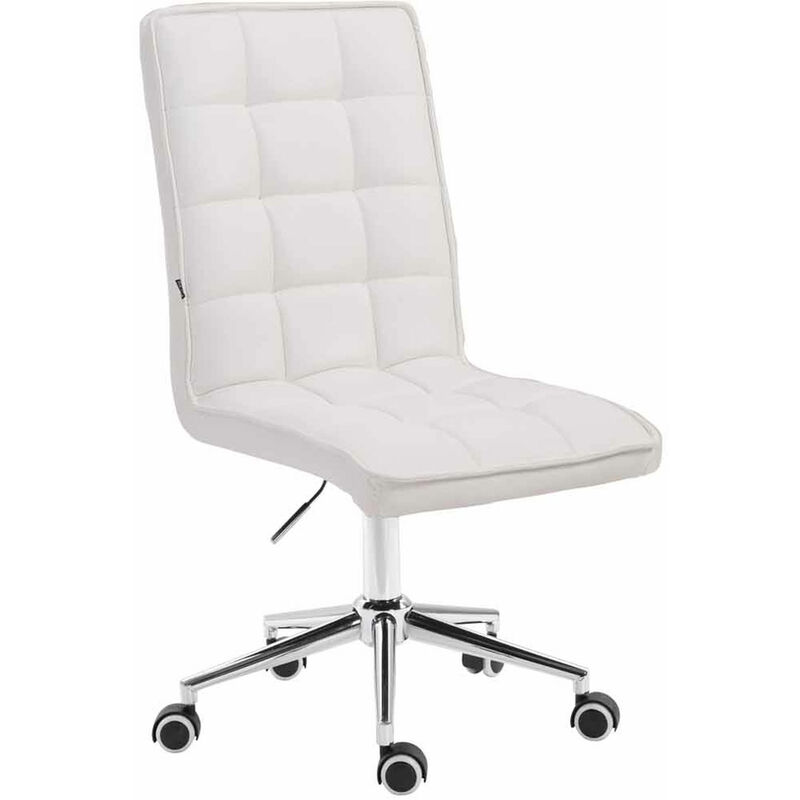 Bureau rembourré tabouret en cuir eco avec des roues de différentes couleurs Couleur : Blanc