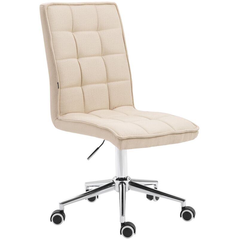 Tabouret de travail dans le bureau rembourré des tabourets de tissu avec des roues de différentes couleurs Couleur : Crème