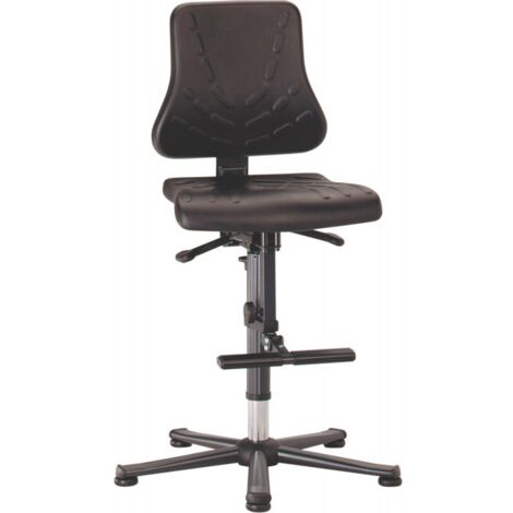 Chaise de travail Solitec 3 sur patins avec marchepied tissu 9213-6801