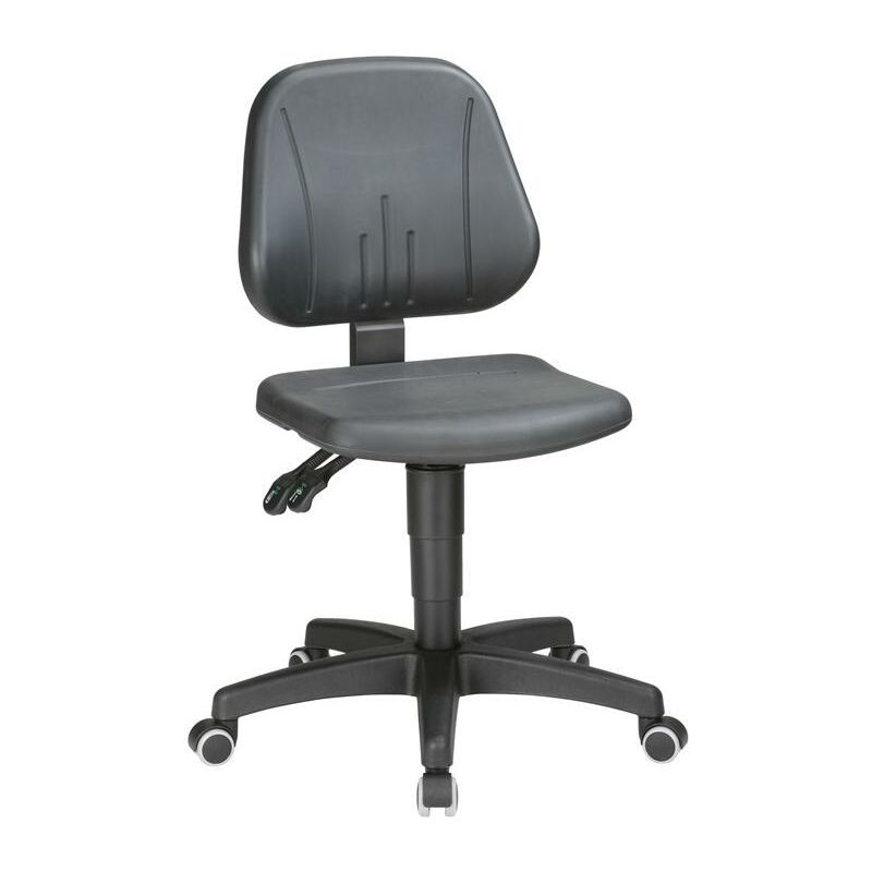 Chaise d’atelier pivotante Unitec rouleaux mousse intégrale noir 440-620 mm