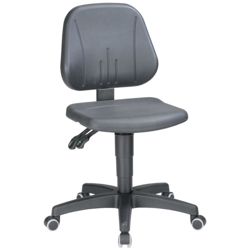 Chaise de bureau pivotante Unitec avec roulettes, bois de hêtre, réglable de 440 à 620 mm