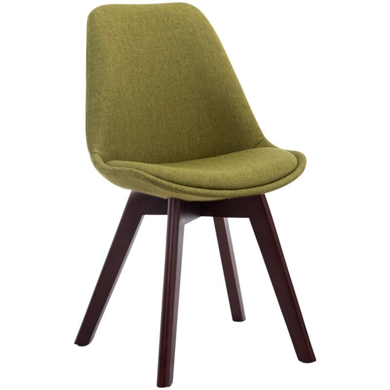 CLP - Chaise de visiteur Borneo V2 tissu Vert Noyer