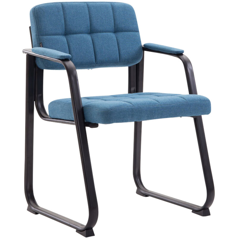 CLP - Chaise invitée élégante en chaise d'attente en tissu rembourré avec divers accoudoirs Couleur : Bleu