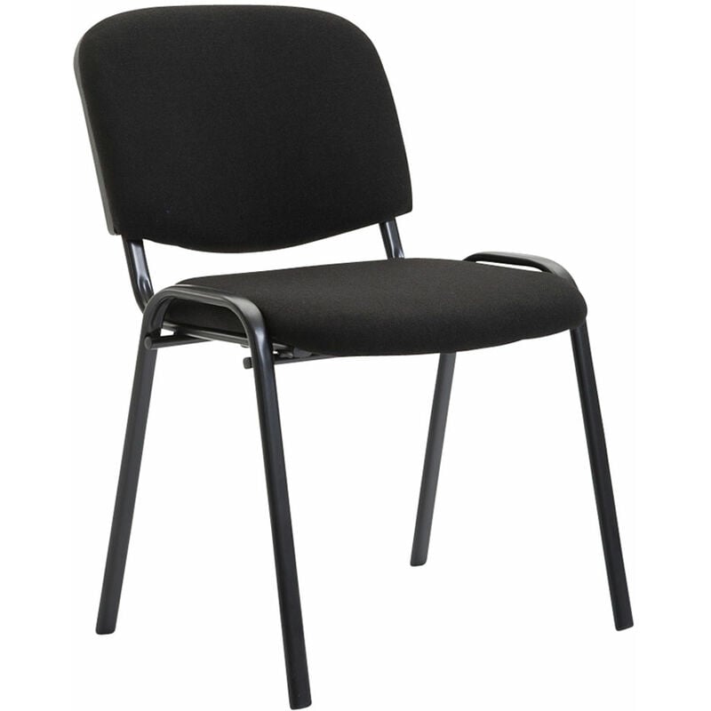 Chaise de visiteur idéale pour la salle d'attente empilable en différentes couleurs tissu colore : NOIR