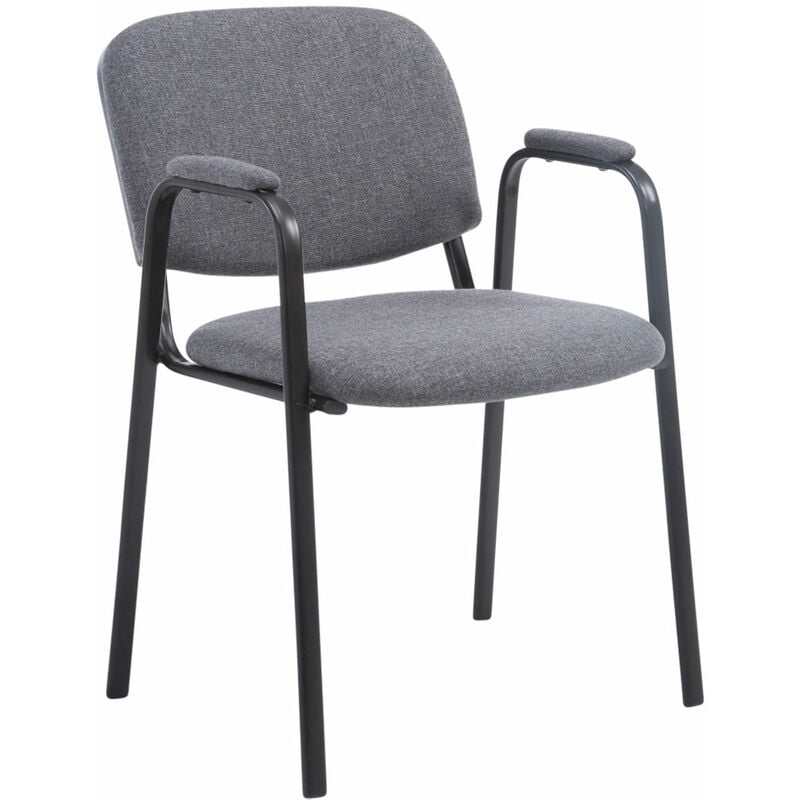Chaise de visiteur élégante rembourrée en tissu et fauteuils métalliques différentes couleurs Couleur : Gris
