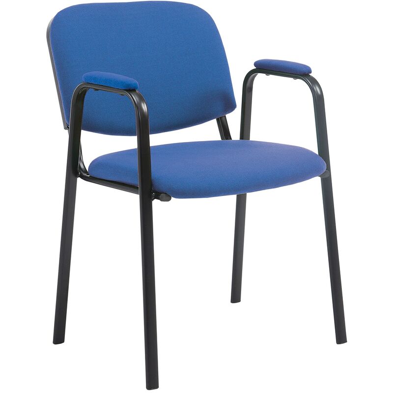 CLP - Chaise de visiteur élégante rembourrée en tissu et fauteuils métalliques différentes couleurs Couleur : Bleu