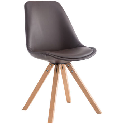Chaise de visiteur Laval pieds carrés nature Nature Marron