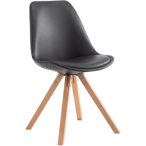 Chaise de visiteur Laval pieds carrés nature Nature Noir