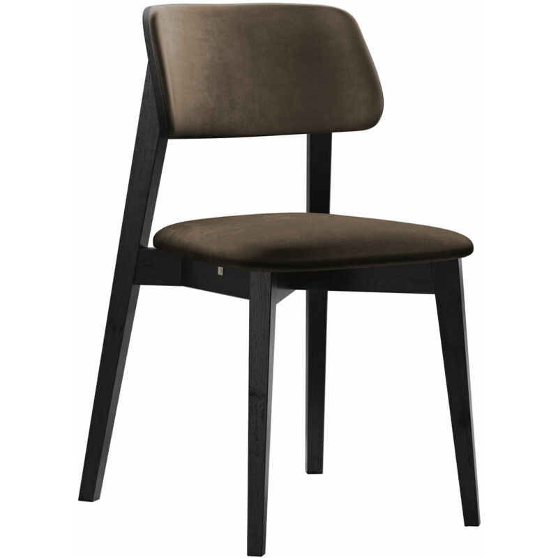 Mobilier1 - Chaise Dearborn 100, Noir, 80x46x49cm, Tapisserie, En bois, Bois