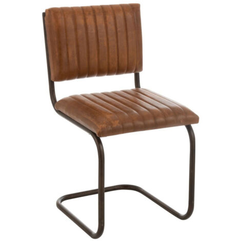 Chaise Déco en Cuir "Moderne" 88cm Marron