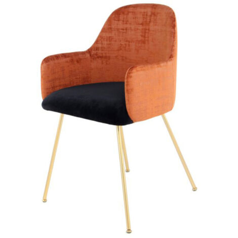 Chaise Déco en Velours "Richard" 85cm Marron & Noir