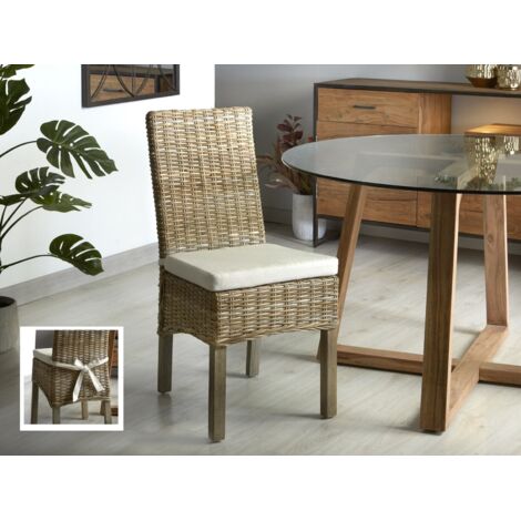 Chaise Delia Kubu Grise Avec Coussin 44X60X92 Cms