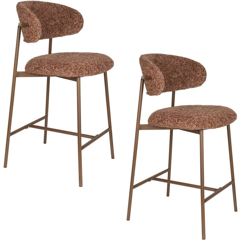 Chaise design, Tabouret tissu Claes 65 cm Rouge en Fabric, BOITE A DESIGN