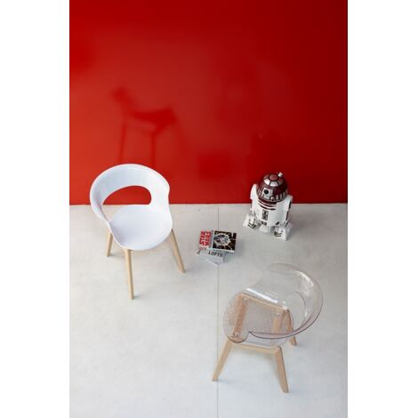 Chaise design avec pieds bois - NATURAL MISS B Antishock - déco originale