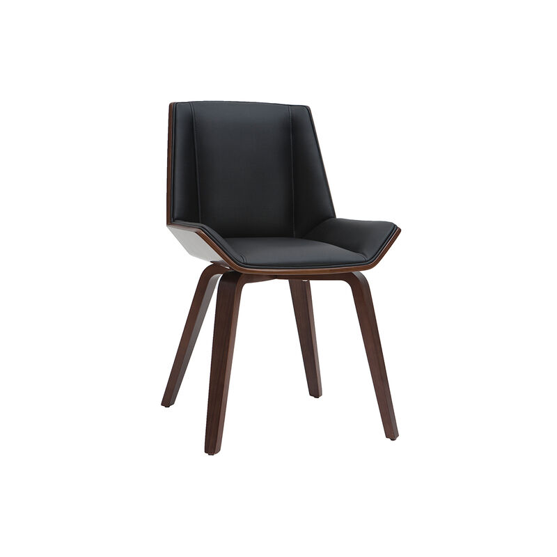 Miliboo - Chaise design noir et bois foncé noyer melkior Miliboo - Chaise design noir et bois foncé noyer melkior