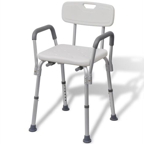 Chaise design - Chaise de douche Aluminium Blanc BonneVie-50222