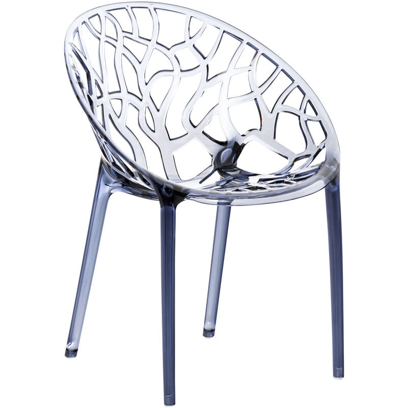 CLP - Chaise élégante en cristal avec un design de couleur unique colore : Gris