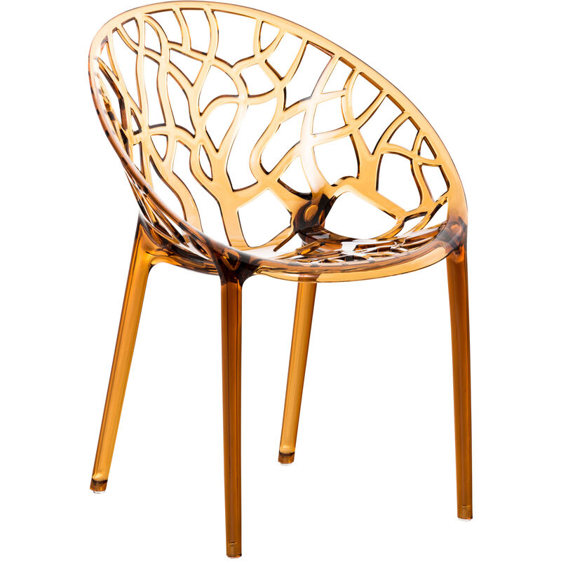 Chaise élégante en cristal avec un design de couleur unique colore : ambre
