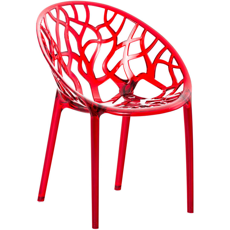 Chaise élégante en cristal avec un design de couleur unique colore : Rouge