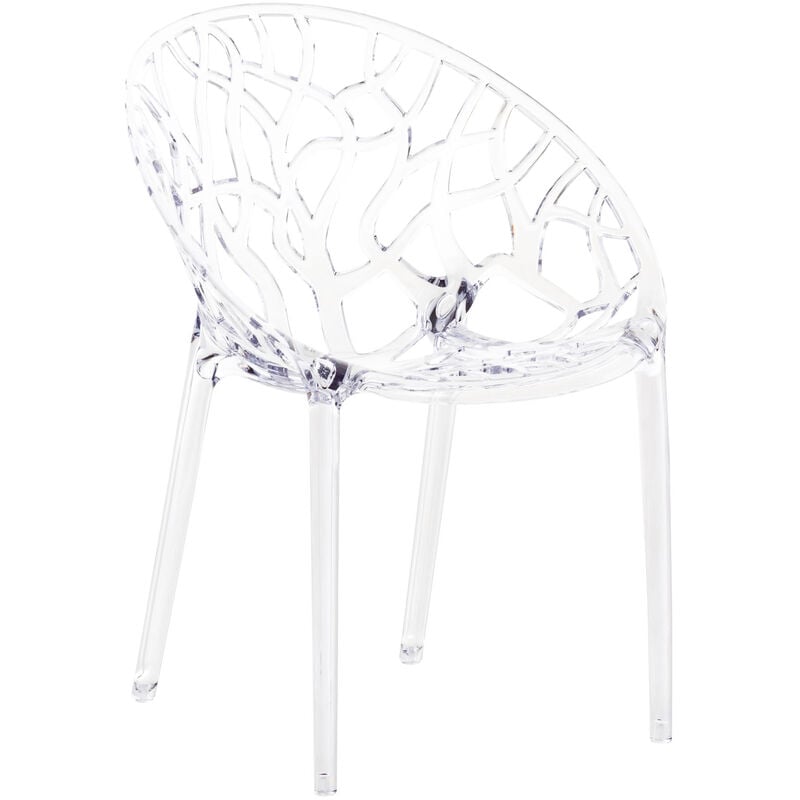 Chaise élégante en cristal avec un design de couleur unique colore : transparent