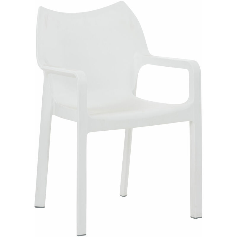 Chaise de jardin avec un style polypropylène moderne et polyvalent dans différentes couleurs colore : Blanc