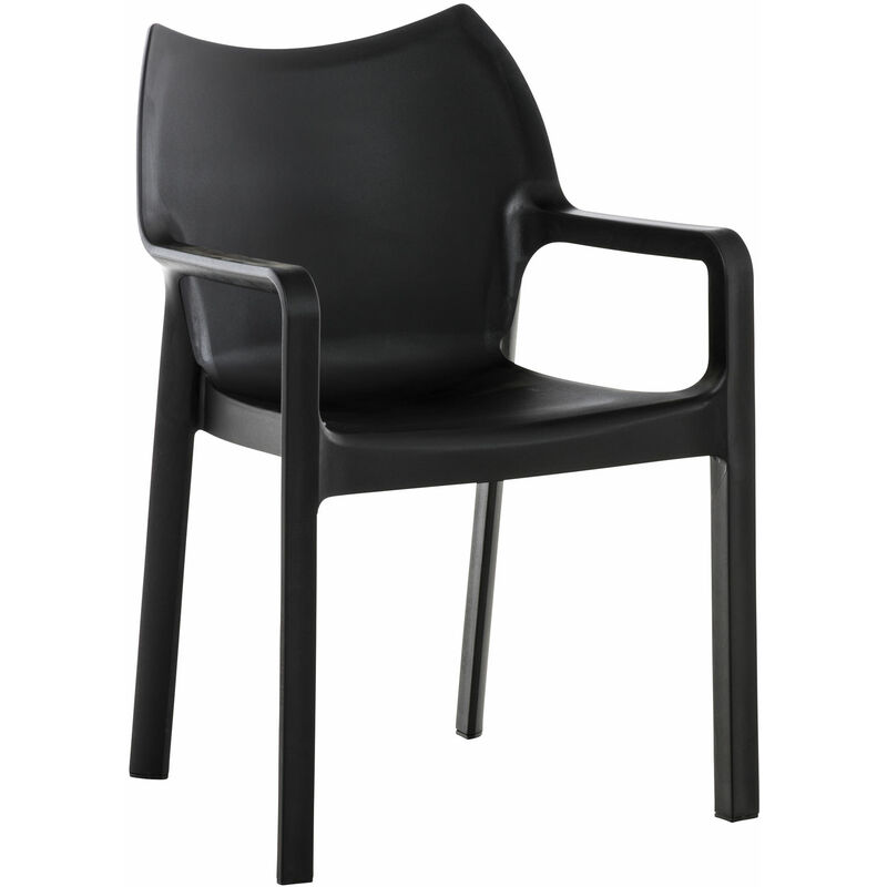 Chaise de jardin avec un style polypropylène moderne et polyvalent dans différentes couleurs colore : noir