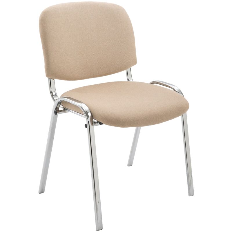 CLP - Chaise visiteur Ken support chromé tissu Crème