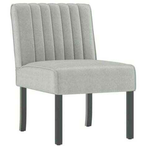 Chaise design en velours gris sans accoudoirs – Assise confortable pour salon, chambre ou bureau – Style moderne scandinave