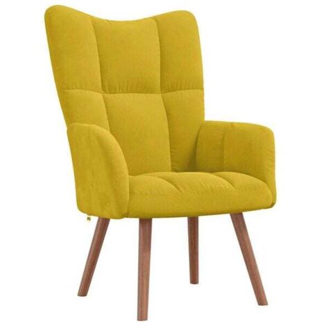 Chaise design en velours jaune wasabi – Assise rembourrée ergonomique pour salon, bureau ou chambre – Style scandinave moderne