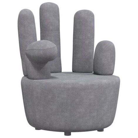 Chaise design main en velours gris – Siège ergonomique moderne pour salon, chambre ou bureau – Assise moelleuse et élégante