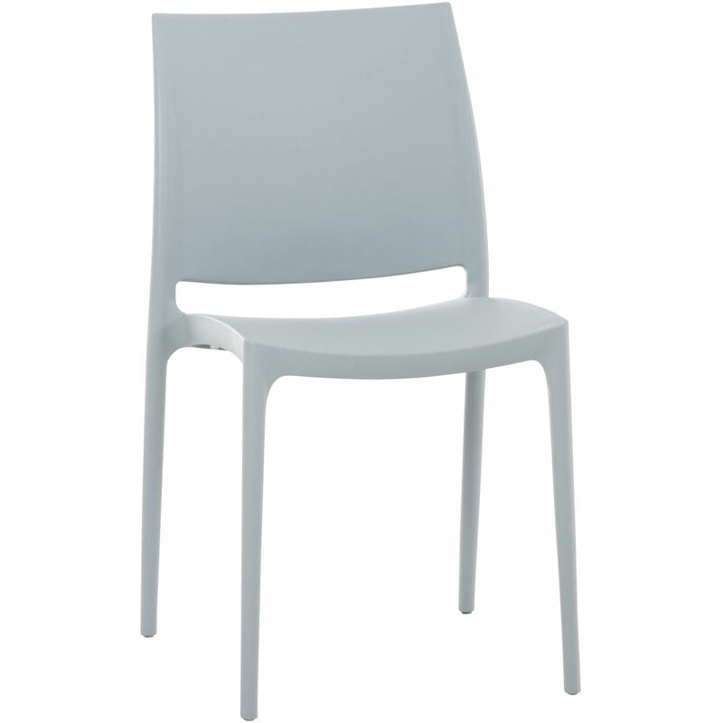 CLP - Chaise de jardin empilable en polypropylène Couleur : Gris clair