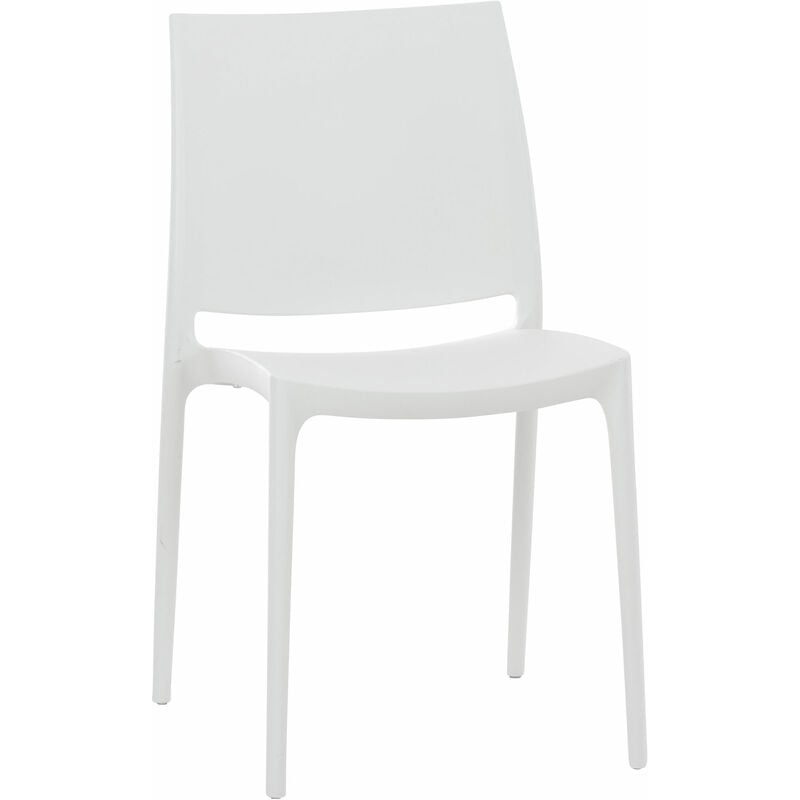 CLP - Chaise de jardin empilable en polypropylène Couleur : Blanc