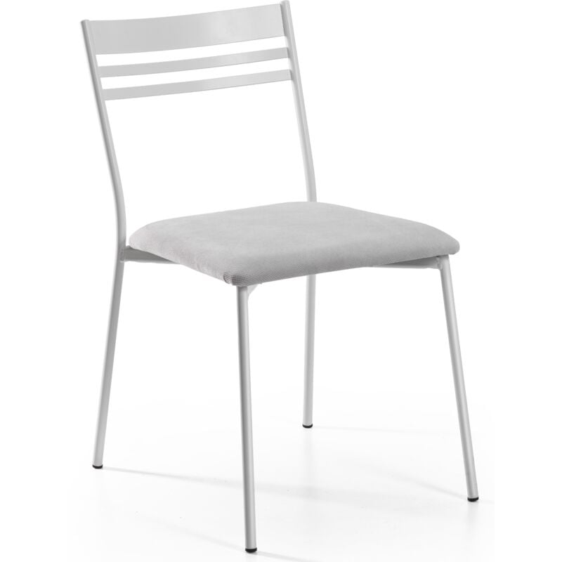 Italchair - Chaise design minimaliste en métal avec assise rembourrée Blanc