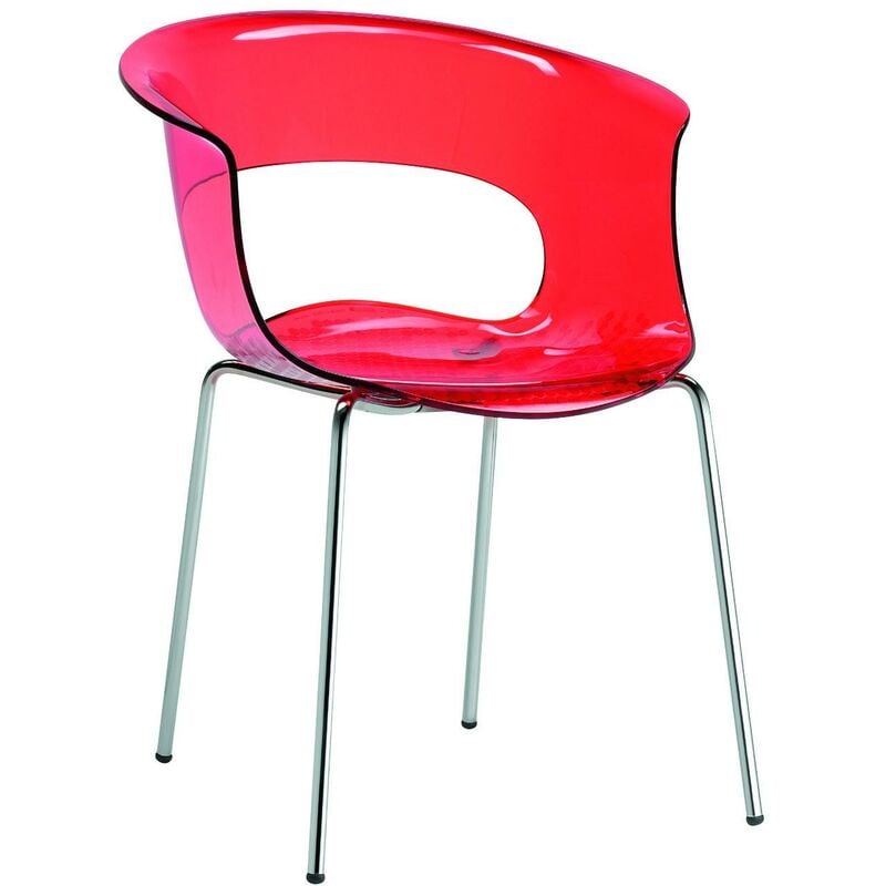 Chaise design - MISS B ANTICHOCK 4 legs - deco - Rouge