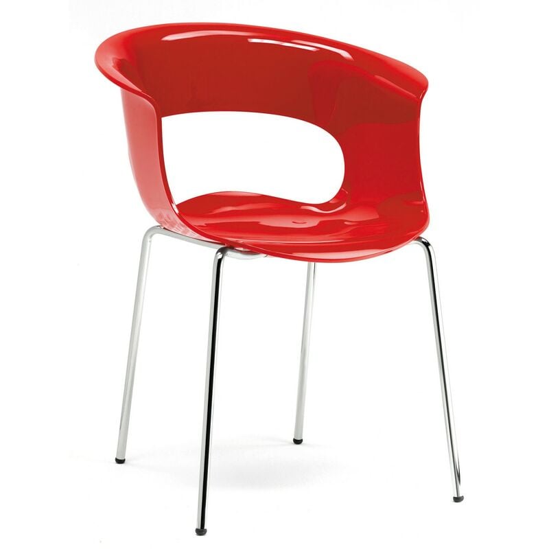 Chaise design - miss b antichock 4 legs - deco - Rouge