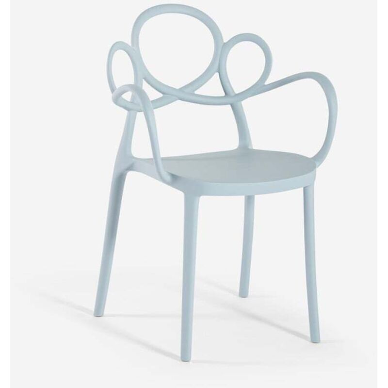 Ahd Amazing Home Design – Chaise en polypropylène avec accoudoirs – Design moderne turquoise – Dossier décoré – Légère et empilable – Confort optimal