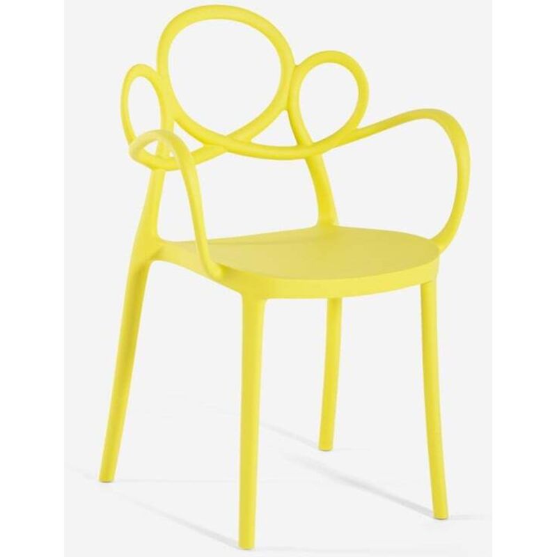 Ahd Amazing Home Design – Chaise moderne en polypropylène avec accoudoirs – Dossier décoré – Confort optimal – Résistante pour intérieur et extérieur