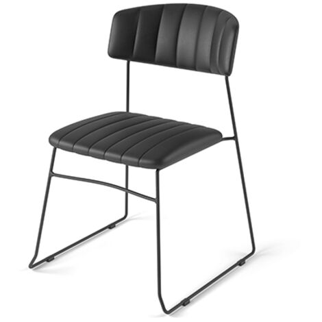 Chaise Design Mundo Revêtement en Cuir Synthétique Ignifuge - Lot de 4 - Veba