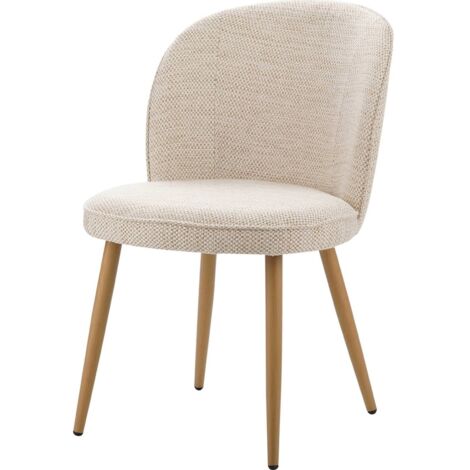 Chaise design naturelle assise confortable pieds bois clair - Beige naturel et bois clair