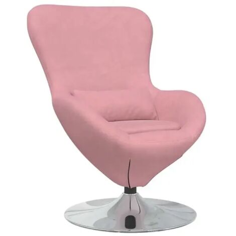 Chaise design ovale en velours rose – Assise rembourrée confortable, style contemporain pour salon ou chambre