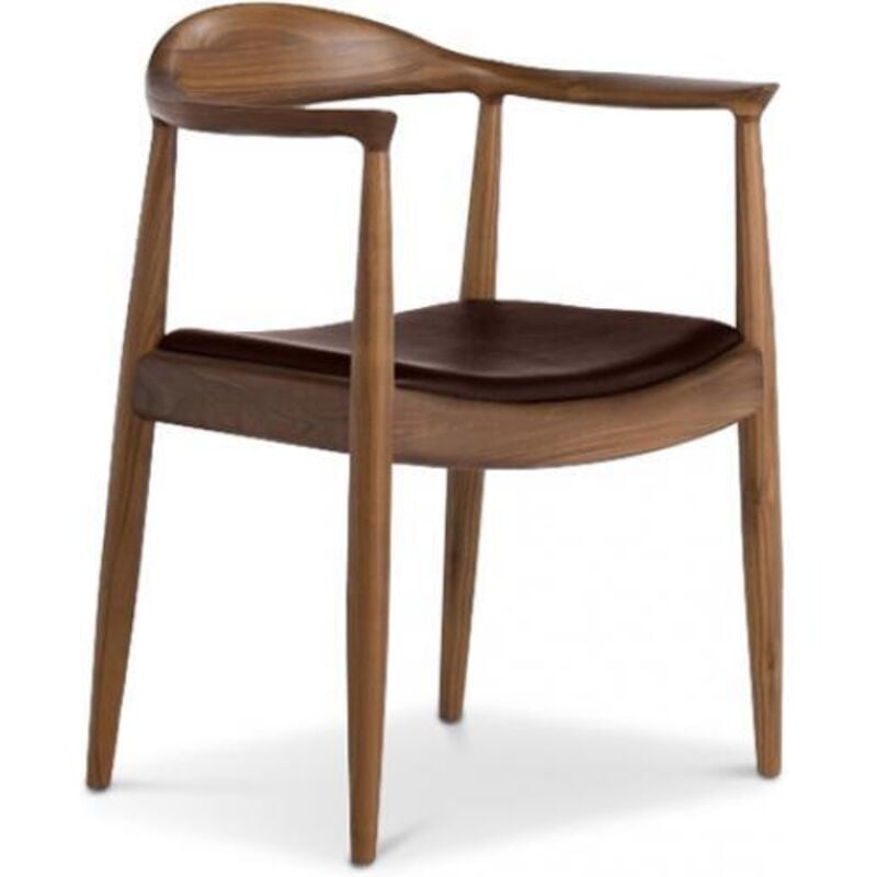 Privatefloor - Chaise design scandinave Nalan - Simili Cuir Chocolat